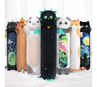 Mewaii 110CM Largo Gato de Peluche Almohada Suave de Gato de Animales Muñecas de Peluche Gato Almohada Juguetes Regalo para Niños