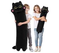 Mewaii Almohada Corporal de Peluche Gato Negro Largo, Extra Suave y Rellena, Regalo de Peluche Premium para Novia o Amante de Gatos, 50 CM