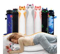 Mewaii - Almohada de peluche para ni?os, dise?o de gato largo de 36 pulgadas, color gris