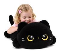 Mewaii Almohadas de Peluche Gato Negro Kawaii Juguetes Stitch Que Respira para Dormir Lindo Cojines de Peluche Animales para Niños 50 cm