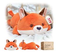Mewaii Almohadas de Peluche Zorro Naranja Kawaii Juguetes Stitch Que Respira para Dormir Lindo Cojines de Peluche Animales para Niños