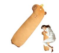 Mewaii Carpincho largo - Almohada corporal de felpa marrón, lindo peluche suave, abrazo grande y blando, cojín cómodo abrazable, juguete para la siesta para niños y adultos | Dormitorio Jugar Dormir A