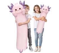 Mewaii Cojín Corporal de Gato Largo y Suave, Relleno Extra para Mayor Comodidad, Almohada de Peluche Novia o Amante de Axolotl (Axolote Violeta 110 cm)