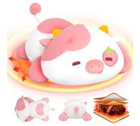 Mewaii Kawaii Peluche Almohadilla de Vaca de Fresa por Microondas Piedras Volcánicas Calentamiento Menstrual Calambre Regalo per Niña Mujer 33CM