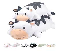 Mewaii Largo de Peluche Almohada Suave de Vaca Lechera de Animales Muñecas de Peluche Abrazando Almohada Juguetes Regalo Blanco, 85cm