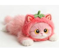 Mewaii Peluche de gato de fresa (1,6 kg) | Se puede calentar en microondas, abrazo, bonito regalo, peluches de peso para adultos y niños