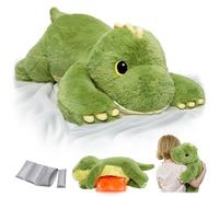 Mewaii Peluche Dinosaurio Tumbado, 2,4 kg, Cojín Térmico | Animal de Peluche 58 cm, almohadilla extraíble, microondas/enfriable, abrazo envolvente, regalo para niñas y adolescentes