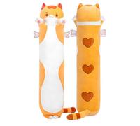 Mewaii Peluche Gato Naranja Almohada Gato Largo 90CM Suave de Gato de Animales Muñecas de Peluche Kawaii Juguetes Regalo para Niños