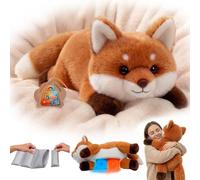 Mewaii Peluche Zorro Tumbado, 2,4 kg, Cojín Térmico | Animal de Peluche 58 cm, almohadilla extraíble, microondas/enfriable, abrazo envolvente, regalo para niñas y adolescentes