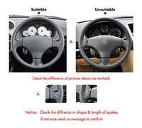 MEWANT Cubierta de Volante de Piel para Peugeot 206 2007-2009 / Peugeot 207 / Citroen C2 / 206