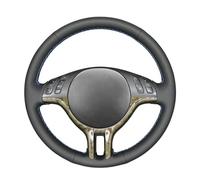 MEWANT Funda de cuero cosido para volante para BMW Serie 3 E46 E46/ 5 2000 2001 2002 2003 2001 2005 / X5 E53 2000-2001/ Accesorios para volantes 323Ci 325Ci 330Ci 325i 325i 5xi 32 5iT 330i 330xi