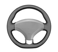 MEWANT Funda de cuero real para volante de coche para Peugeot 308 2007-2013 / 308 CC 2009-2015 / 308 SW 2008-2014 / RCZ 2010-2015 / 3008 / 5008 Cubierta del volante para Peugeot 308