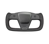MEWANT Funda de gamuza cosida a mano para volante de automóvil Tesla Yoke Model S Plaid 2021-2023 / Model X 2021-2023 Accesorios para volante Tesla Yoke