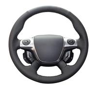 MEWANT Funda de volante negra cosida a mano para Ford Focus 2012-2014 / Escape 2013-2016 / C-MAX 2013-2018, accesorios para volante para Ford Focus