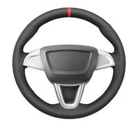 MEWANT Funda de volante negra cosida a mano para Seat Ibiza (6J) 2012-2015 / MII 2013-2020, accesorios para volante para Seat