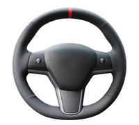 MEWANT Tesla Model 3/Model Y - Funda para volante cosida a mano para Tesla Model 3 2017-2023 / Model Y 2020-2023 para Tesla Model 3/Y Accesorios