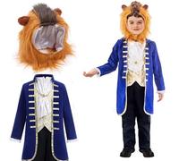 mewjoy Prince Cosplay Fantasy Headwear Abrigo Dibujos Animados Halloween Carnavales Juego de rol Fantasia Traje Azul XS