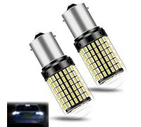 Mewneap 2 piezas de bombilla LED P21W, 12V 24V BA15S intermitente, 5W 6500K blanco frío, bayoneta LED impermeable, reemplazo de halógeno, luz ultra brillante para luces traseras y de marcha atrás del