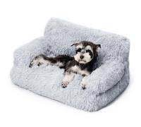 Mewoo Cama para mascotas para gatos y perros pequeños, cama lavable para cachorros, sofá cama para mascotas, sofá cama suave y calmante para gatos de interior, parte inferior antideslizante (gris)
