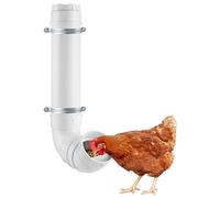 MEWTOGO Comedero automático para Pollos, sin residuos, Capacidad de 6.6 Libras, Tubo de PVC Resistente, alimentador de gallineros, Puerto de alimentación por Gravedad Utilizado en gallineros para