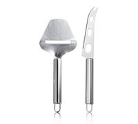 Mewtush 2 Piezas Cortador de Queso, Cuchillo Queso de Acero Inoxidable, Ligero, Multifuncional y Apto para Lavavajillas, Ideal para Quesos Duros, Cítricos y Verduras, Cortador Queso