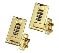 Mewutal 2 cerraduras de combinación para equipaje, cerrojo de caja de herramientas con cerradura de combinación, cerradura de contraseña de 3 dígitos (dorado)