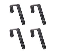 Mewuthede 4 soportes de escalera de hierro para litera, ganchos de escalera en ángulo de acero inoxidable con revestimiento de PVC, accesorios resistentes, gancho de utilidad (negro)