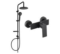 Mexen Alexa Carl juego de ducha de superficie con ducha de lluvia y grifo de ducha, negro - 71240240-70 6054 5907709181380