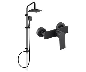 Mexen Alexa Tord conjunto de ducha exterior con rociador y grifo de ducha, negro - 71240200-70 6052 5907709181366