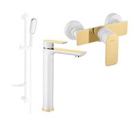Mexen Alfa DF49 conjunto de ducha, blanco/dorado - 745714DF49-25 5289 5907709183421