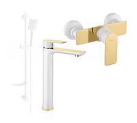 Mexen Alfa DF62 conjunto de ducha, blanco/dorado - 745714DF62-25 5294 5907709183490