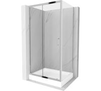 Mexen Apia cabina de ducha corredera 120 x 80 cm, transparente, cromo + plato de ducha Rio - 840-120-080-01-00-4510 14716 5907709107564