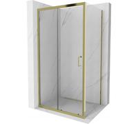 Mexen Apia cabina de ducha corredera 140 x 80 cm, transparente, dorada - 840-140-080-50-00 14653 5907709153646