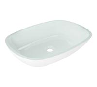 Mexen Araks lavabo de vidrio sobre encimera 54 x 39 cm, blanco - 24155430 16256 5907709159327