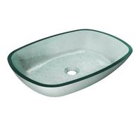 Mexen Araks lavabo de vidrio sobre encimera 54 x 39 cm, plateado - 24155411 16255 5907709159310