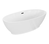 Mexen Bilbao bañera exenta 180 x 90 cm, blanca, rebosadero negro - 51311809000-70 46588 5905315385482
