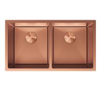 Mexen Binox fregadero de acero inoxidable de 2 senos 800 x 450 mm, cobre - 6421802000-65 79000 5905315982346