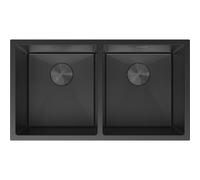 Mexen Binox fregadero de acero inoxidable de 2 senos 800 x 450 mm, negro HC - 6421802000-70HC 79003 5905315982377