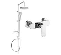 Mexen Carl conjunto de ducha exterior con cabezal de lluvia y grifo de ducha Milo, cromo - 71340240-00 6058 5907709181427
