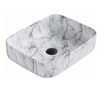 Mexen Carla lavabo de sobreponer 50 x 39 cm, piedra blanca - 21555093 1287 5907709191440