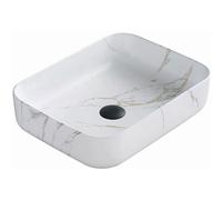 Mexen Carla lavabo sobre encimera 50 x 39 cm, piedra blanca - 21555091 1285 5907709191426