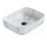 Mexen Carla lavabo sobre encimera 50 x 39 cm, piedra blanca - 21555092 1286 5907709191433