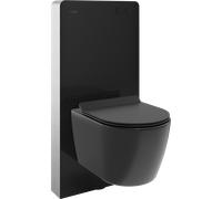 Mexen Carmen conjunto exterior WC bastidor neumático Tex Air G con taza WC y asiento de cierre suave, negro mate 101490 5907931048871