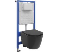 Mexen Carmen set empotrado WC estructura Tex Slim con taza WC Tornado y asiento de cierre suave, negro mate - 610030881085T 101491 5907931048888