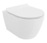 Mexen Carmen taza de inodoro Sin Borde con asiento de caída lenta slim, duroplast, blanco brillo - 30880100 4413 5907709113480
