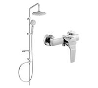 Mexen Caro Carl conjunto de ducha exterior con rociador y grifo de ducha, cromo - 746640240-00 6126 5907709182134