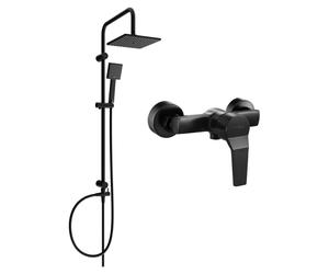 Mexen Caro Tord conjunto de ducha exterior con rociador y grifo de ducha, negro - 746640200-70 6128 5907709182158