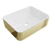 Mexen Catia lavabo sobre encimera 48 x 37 cm, blanco/dorado - 21314806 21911 5907709156890