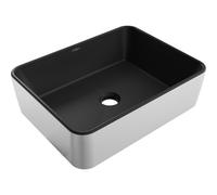 Mexen Catia lavabo sobre encimera 48 x 37 cm, negro mate/plateado - 21314874 21917 5907709156951
