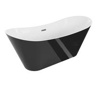 Mexen Celia bañera exenta 170 x 75 cm, blanca/negra, rebosadero gun metal - 52331707575-95 46049 5905315380890
